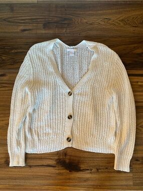 C&C California Cream Chunky V-Neck Button Cardigan